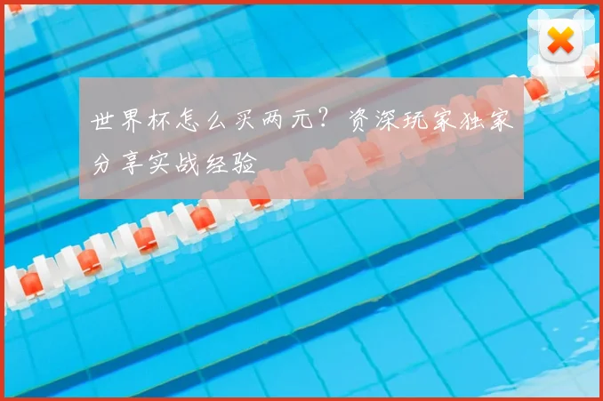 世界杯怎么买两元？资深玩家独家分享实战经验